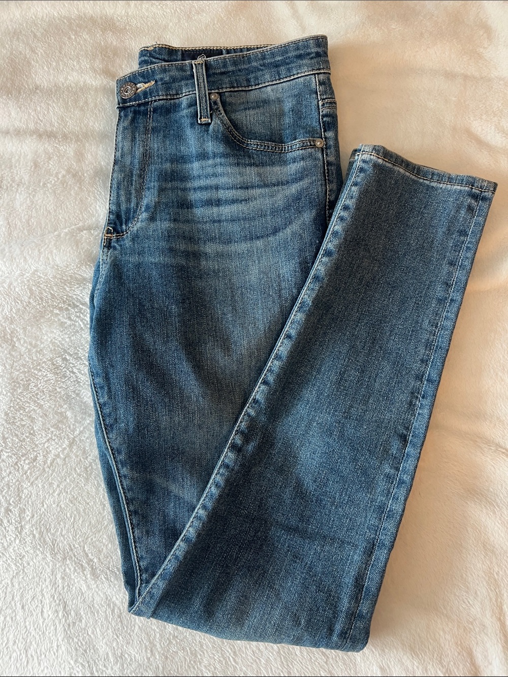 Ag Adriano Goldschmied Women's Slim Straight Jeans in Blue Wash